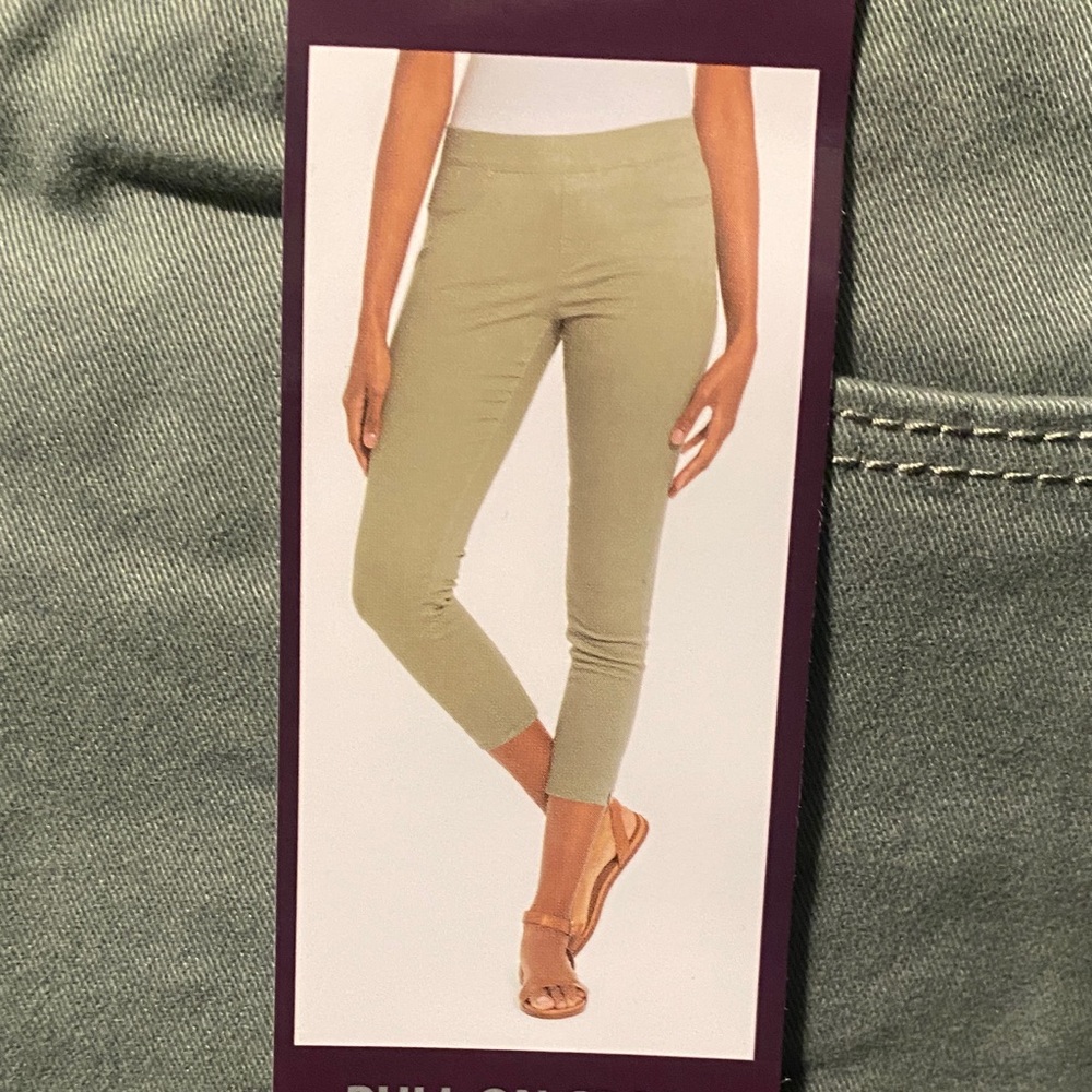 Gloria Vanderbilt Womens Pull On Crop Pant, Mid Rise 14 Sage Meadows
